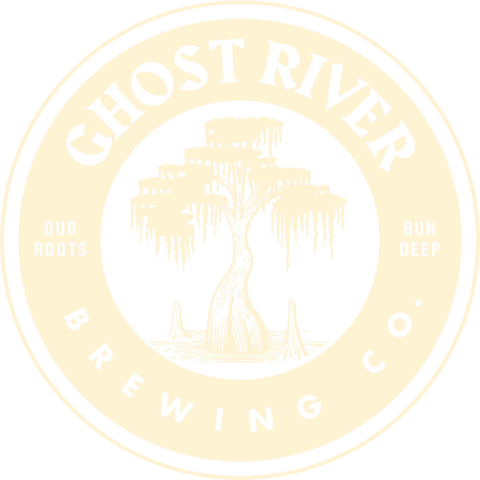Ghost River Brewing Co logo tan